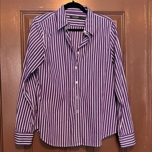 Lauren Ralph Lauren Purple Striped Shirt 12